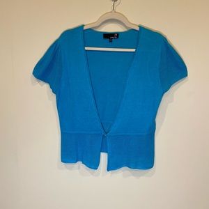 Laura Turquoise Blue Short Sleeved Cardigan